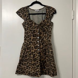 Miaou Leopard Print bustier style mini dress - Small